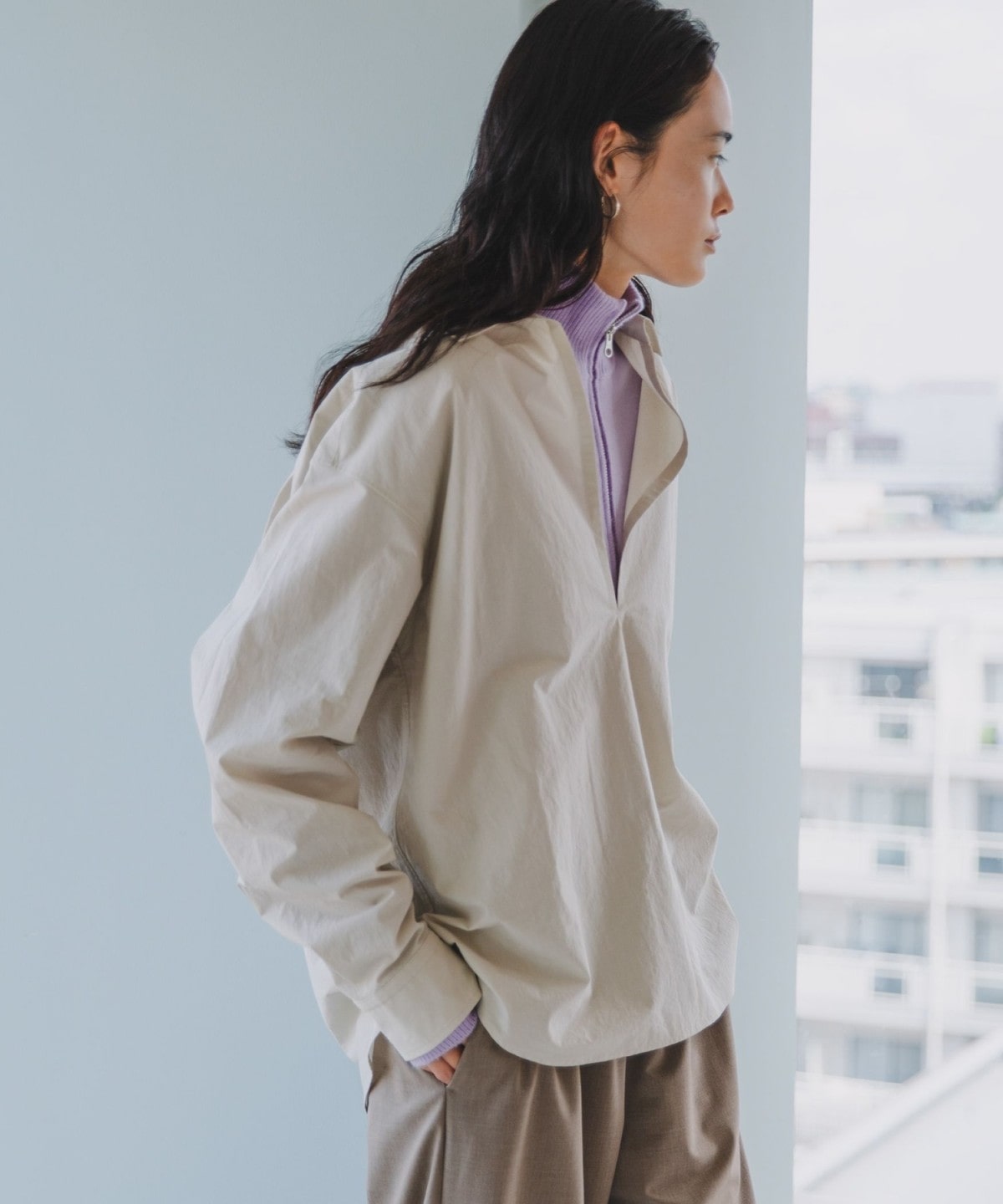 encoming 和紙スキッパーシャツ　23SS 予約》Wai＋:〈洗濯機可能〉スキッパー シャツ｜ SHIPS 公式サイト