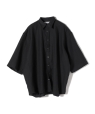 【SHIPS別注】INDIVIDUALIZED SHIRTS:〈手洗い可能〉リネン レギュラーカラー シャツ ブラック