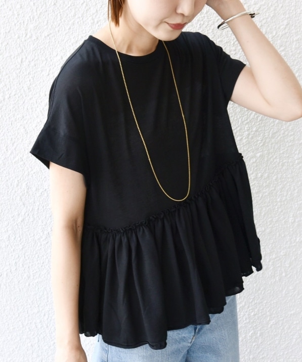 接触冷感〉コットン ナイロン ペプラム プルオーバー｜ SHIPS