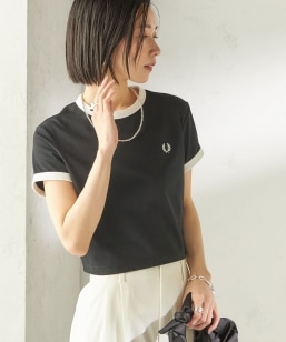 �s�ꕔ�ǉ��\��tFRED PERRY:G9163 CROPPED RINGER TEE