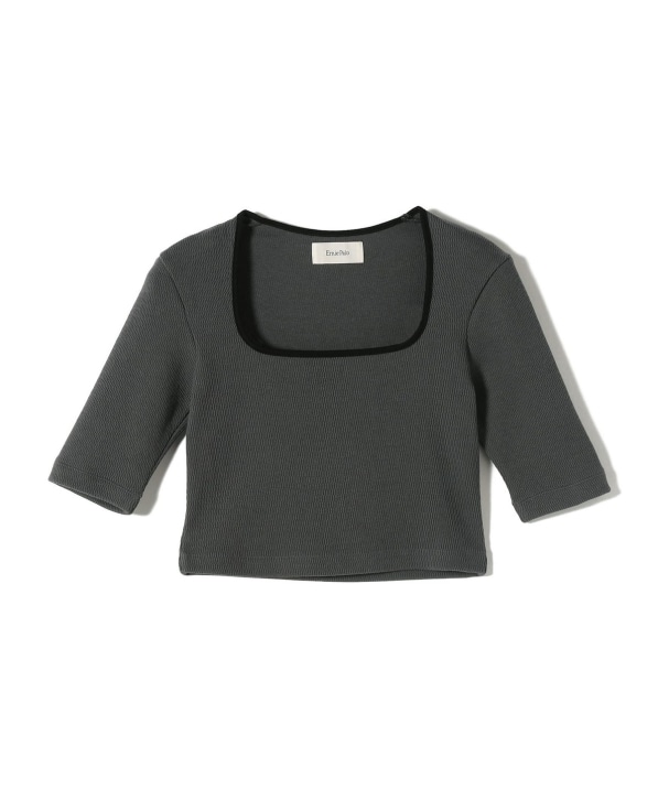 ernie palo 半袖ニット Ernie Palo:スクエア ネック リブ 5分袖｜ SHIPS 公式サイト