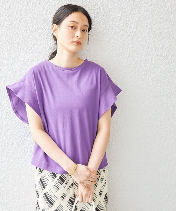 【CLANE(クラネ)】バックフリルTシャツ パープル　2サイズ