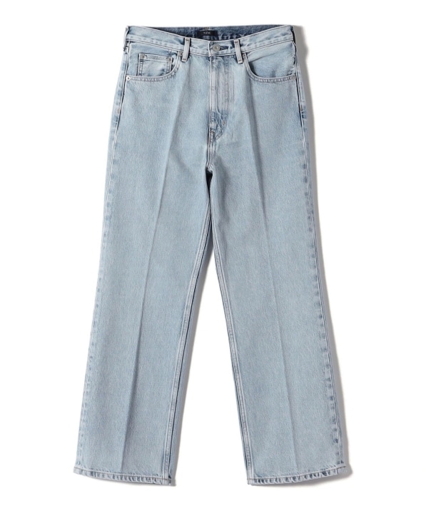 イレーヴ カシミアニットポロ ライトブルー YLEVE:13.5oz DNM PRESSED