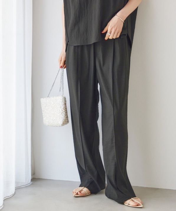 極美品♡ イザベルマラン　ナイロンプリントイージーパンツ 予約》【実力派ベーシック】〈手洗い可能〉レーヨン ナイロン イージー