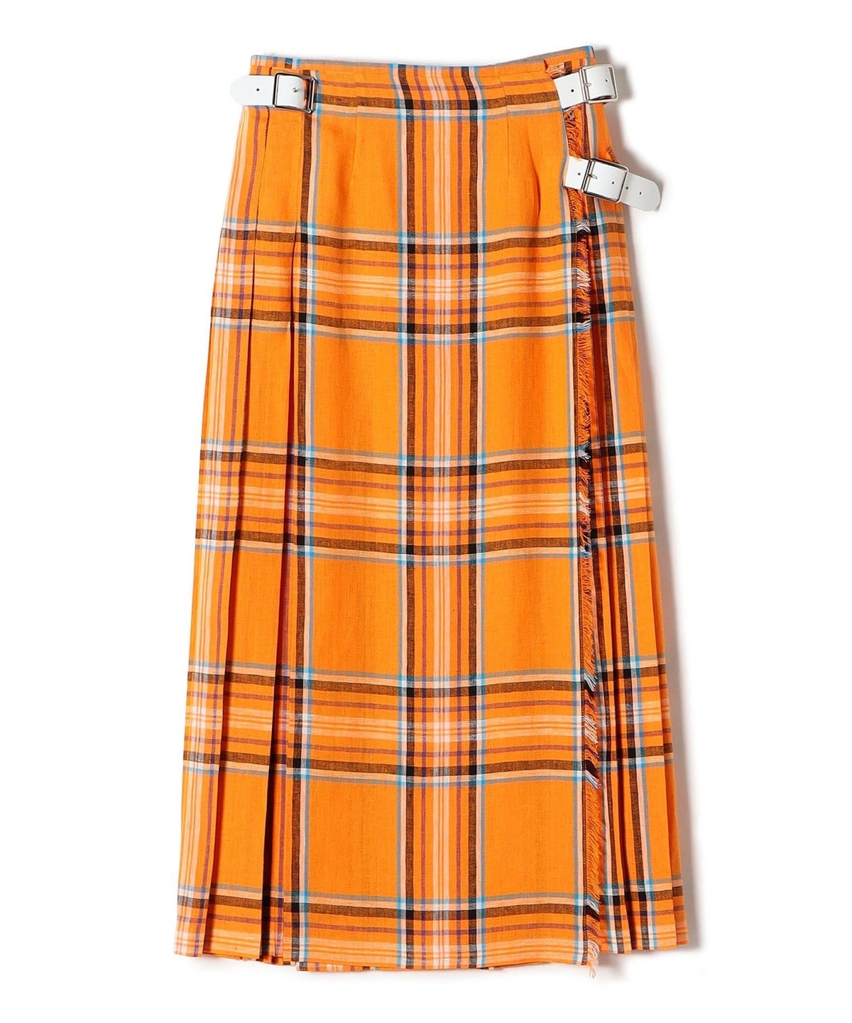 ONEIL OF DUBLIN:リネンファッションマキシキルトスカート オレンジ