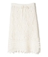 CURRENTAGE:かぎ編みスカート ホワイト