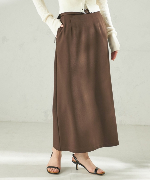 予約》堀田茜×SHIPS:〈手洗い可能〉ベルト 付き ジョーゼット スカート