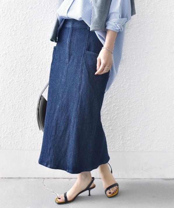 手洗い可能〉ルーズ デニム サイド ポケット スカート｜ SHIPS 公式サイト