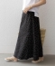 〈手洗い可能〉リネン レーヨン サイド リボン マーメイド スカート