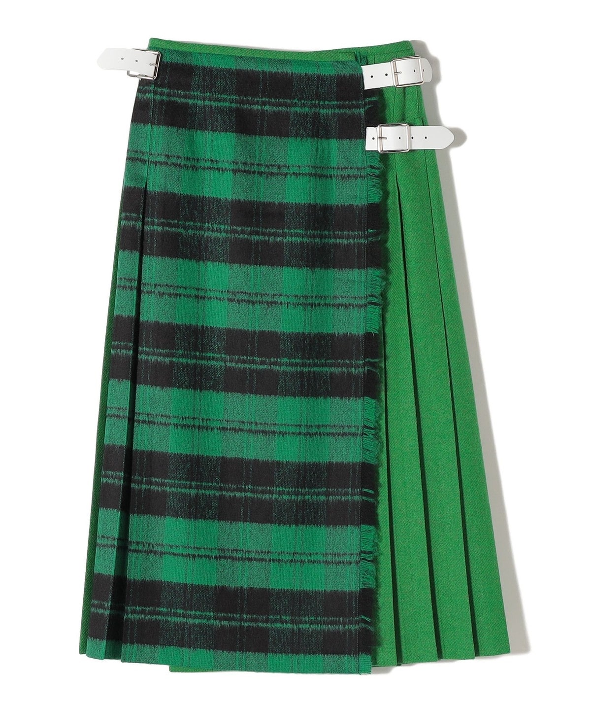 ONEIL OF DUBLIN:コンビファッションロングキルトスカート グリーン
