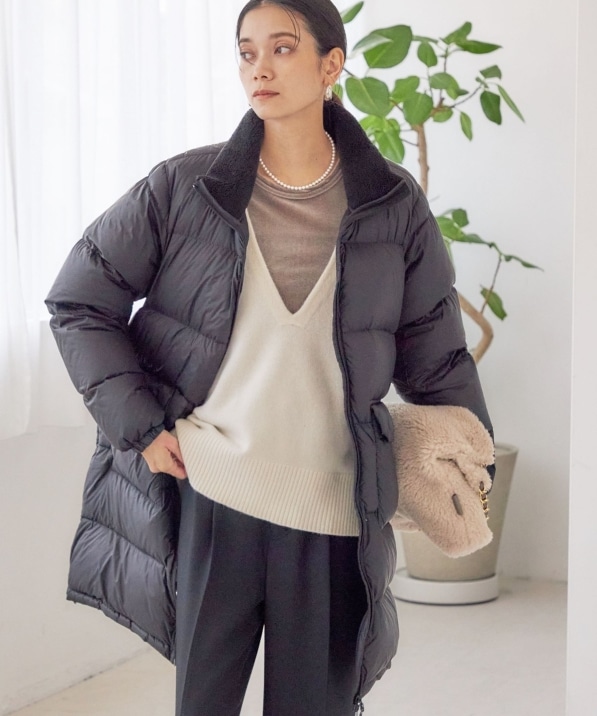 予約》【SHIPS別注】TAION:〈手洗い可能〉ネック ボア ダウン