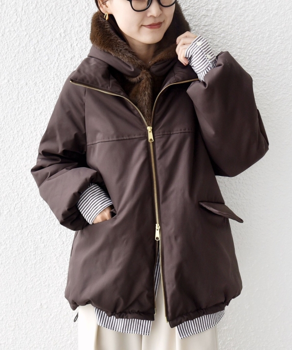 くーぽん様⭐︎SHIPS WOMANベージュ ダウンジャケット フード付き くーぽん様⭐︎SHIPS WOMANベージュ ダウンジャケット フード