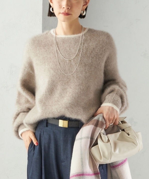 杢 フォックス カシミヤ クルーネック ニット プルオーバー