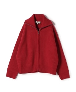 STUDIO NICHOLSON:RIB ZIP THOUGH JUMPER
