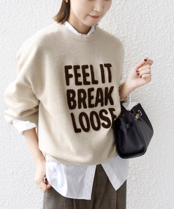 予約》【WEB限定】〈手洗い可能〉サガラ 刺繍 ロゴ ニット プル