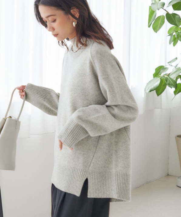 予約》〈手洗い可能〉ウール カシミヤ ハイネック プルオーバー