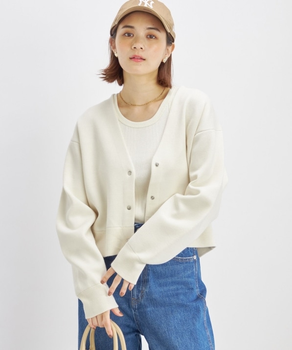 キャロウェイ★ウール混 ニット カーディガン ホワイト Sサイズ キャロウェイ☆ウール混 ニット カーディガン ホワイト Sサイズ 手洗い