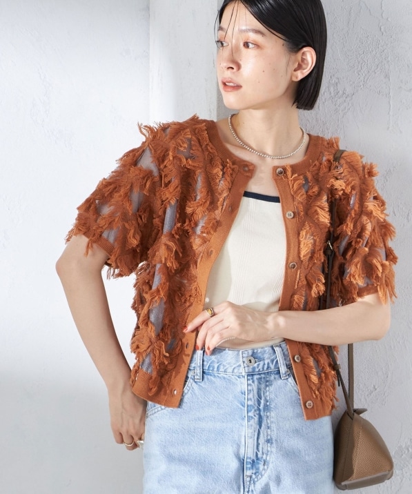 【24SS】JOURNAL STANDARD フリンジジャガードポロプルオーバー 24SS】JOURNAL STANDARD フリンジジャガードポロプルオーバー