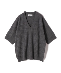 y YO:Cable Half sleeve knit