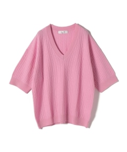 y YO:Cable Half sleeve knit