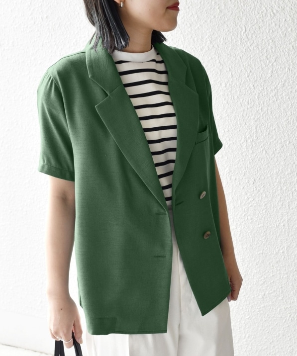 手洗い可能〉リネンライクシャツジャケット◇: アウター/ジャケット