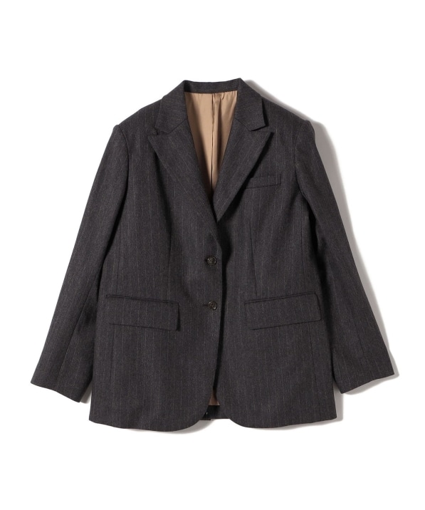 しょっぴー シップス 超高級 春夏 テーラードジャケット SHIPS Primary Navy Label:チョークストライプ ビッグ ジャケット