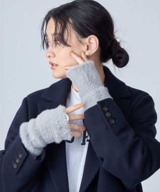 ボンポワン ファーコート&カシミヤ手袋セット 80 カシミヤ ケープ SAGA 