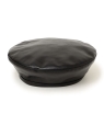 perah:フェイクレザーベレー帽 ブラック