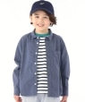 SHIPS KIDS:レギュラー カラー シャツ(100〜130cm) ネイビー