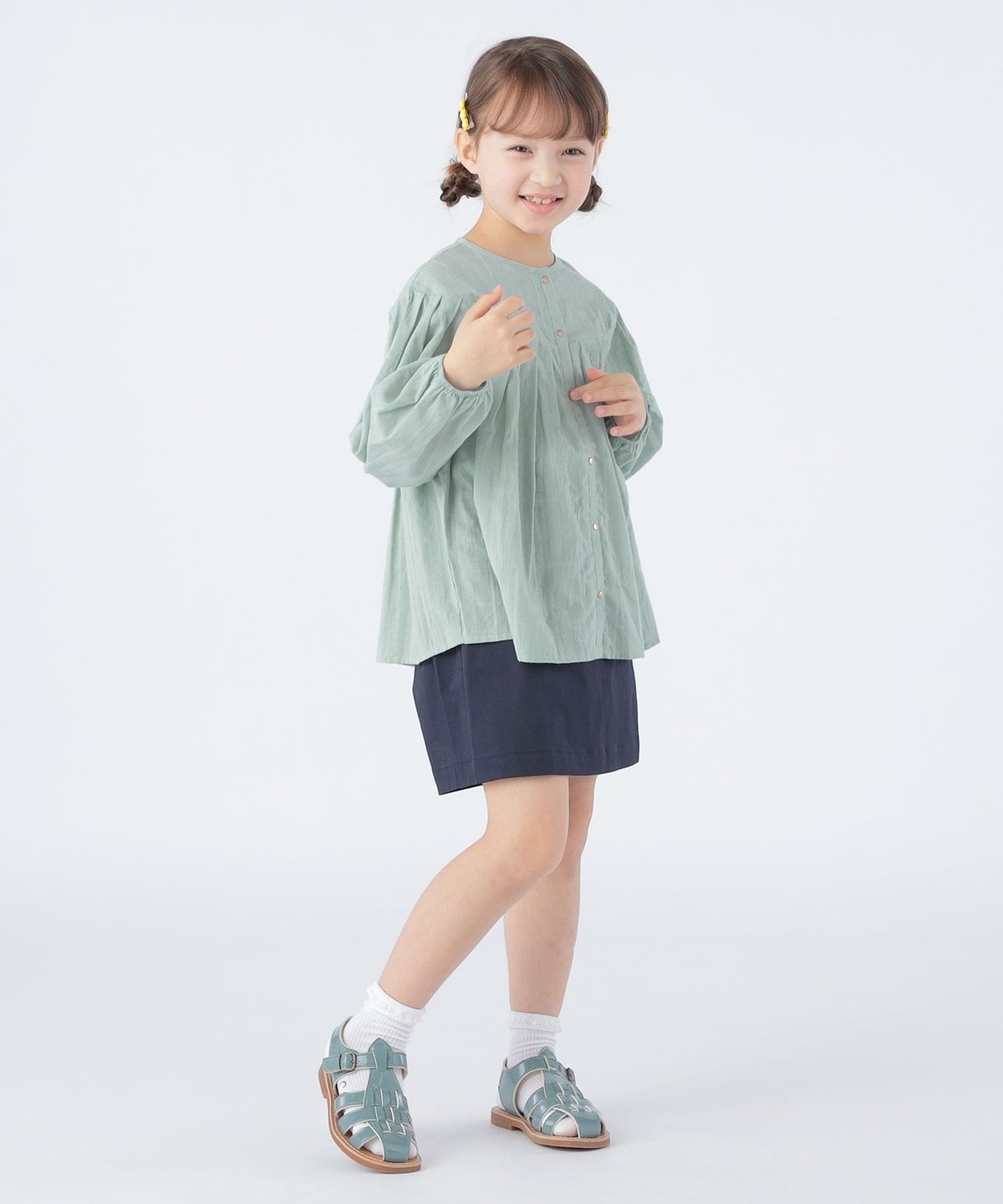 SHIPS KIDS:100~130cm / シャドー チェック タック ブラウス: シャツ