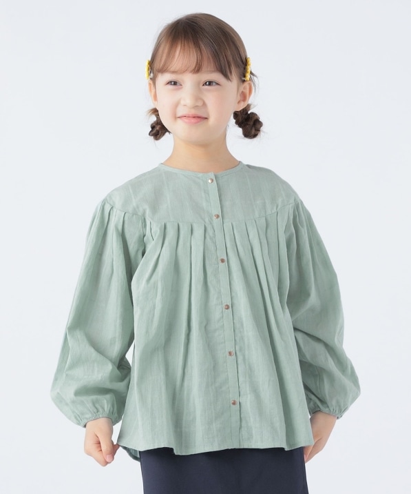 SHIPS KIDS:100~130cm / シャドー チェック タック ブラウス: シャツ
