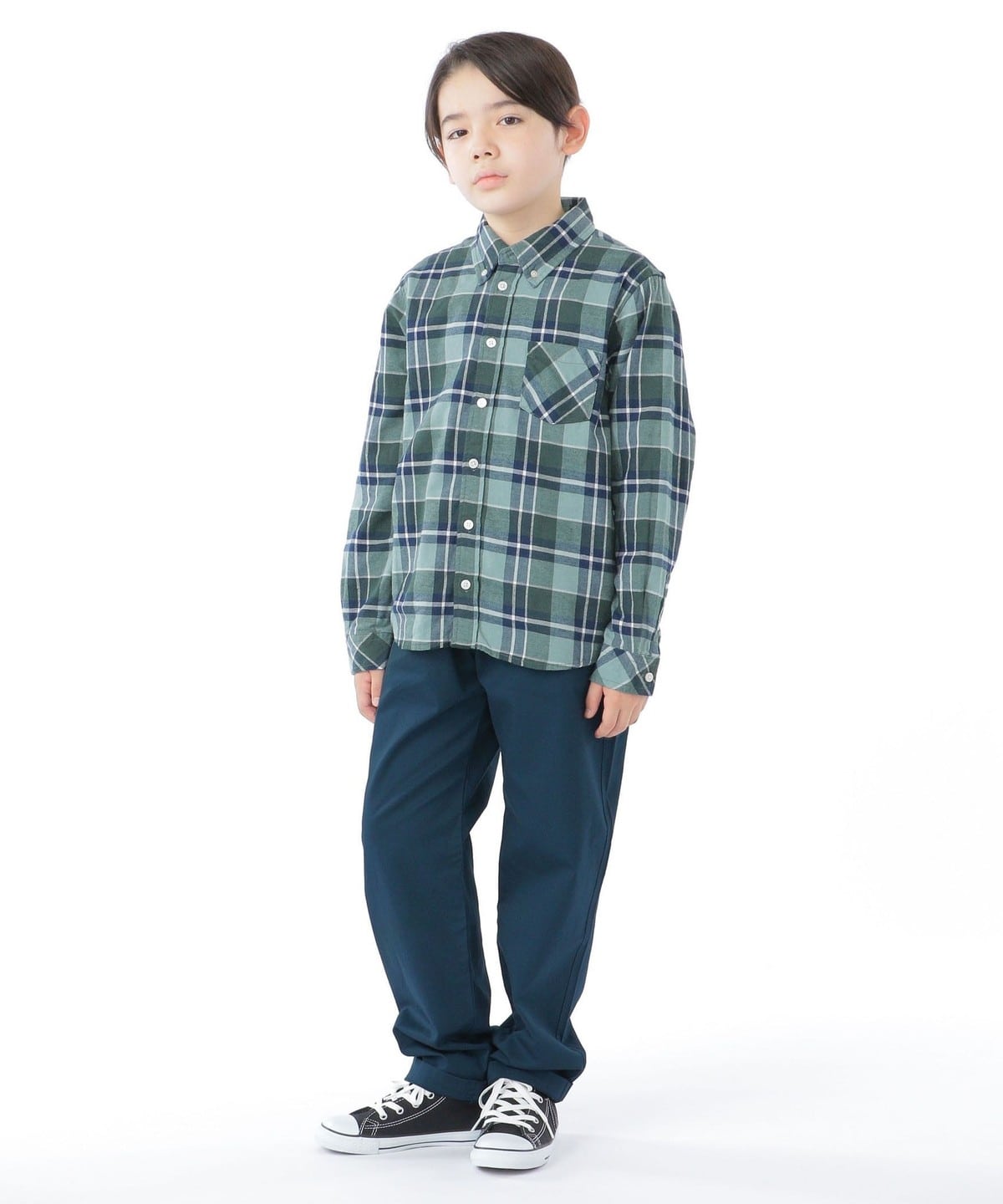 SHIPS KIDS:145～160cm / ネル チェック ボタンダウン シャツ: シャツ