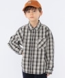 SHIPS KIDS:100〜130cm / コンフォータブル 長袖 シャツ グレー系