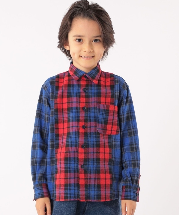 SHIPS KIDS:100�`130cm / �`�F�b�N �p�^�[�� �V���c