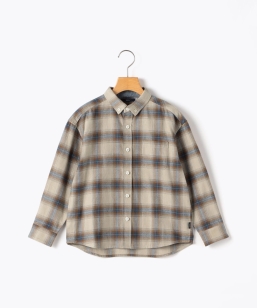 SHIPS KIDS:80�`90cm / �l�� �`�F�b�N �{�^���_�E�� �V���c