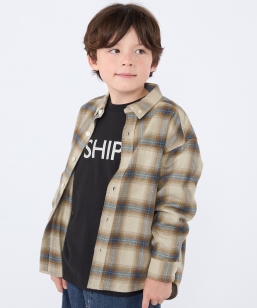 SHIPS KIDS:100�`130cm / �l�� �`�F�b�N �{�^���_�E�� �V���c