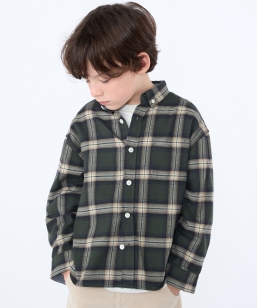 SHIPS KIDS:100�`130cm / �l�� �`�F�b�N �{�^���_�E�� �V���c
