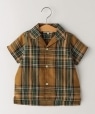 SHIPS KIDS:リネン オープンカラー 半袖 シャツ(90cm) マスタード