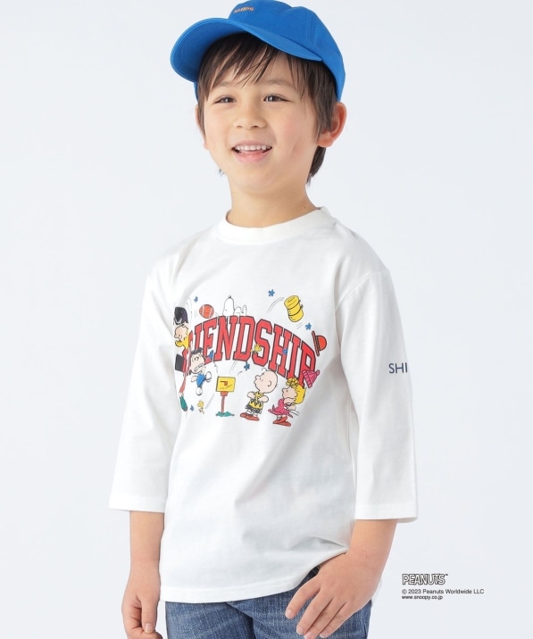 SHIPS KIDS:100～130cm / スヌーピー 7分袖 プリント TEE: Tシャツ