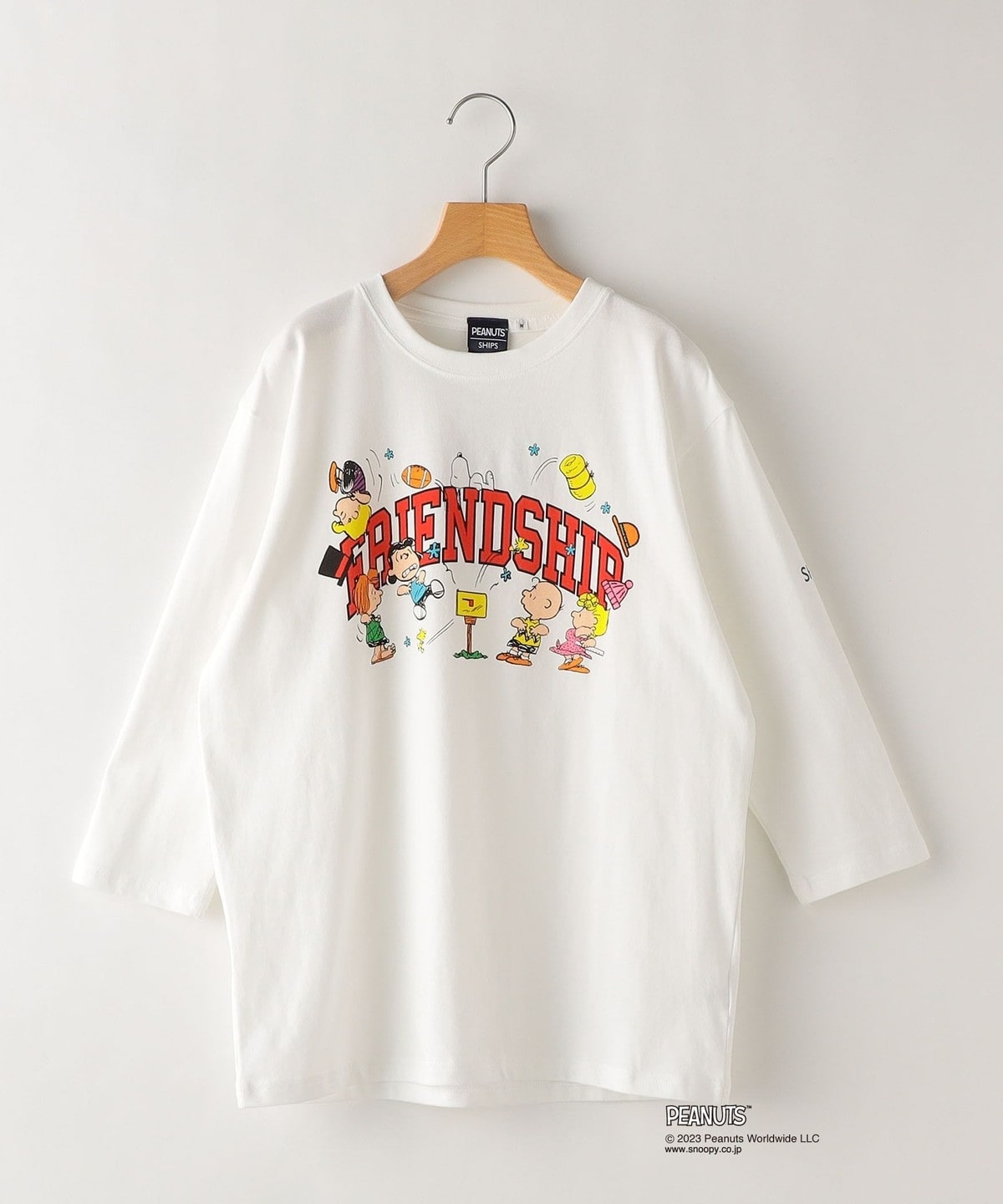 SHIPS KIDS:145～160cm / スヌーピー 7分袖 プリント TEE: Tシャツ