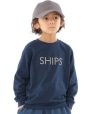 SHIPS KIDS:100〜130cm / SHIPS ロゴ 長袖 TEE ネイビー