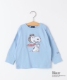 SHIPS KIDS:80�`90cm / PEANUTS FA �v�����g �����O�X���[�u T�V���c ���C�g�u���[