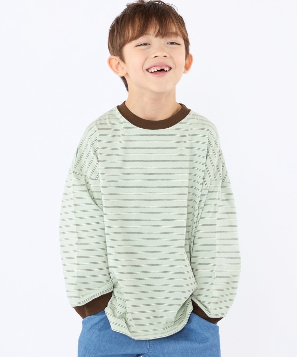 別注】THYARD:100～130cm / マルチボーダー ロングスリーブ Tシャツ