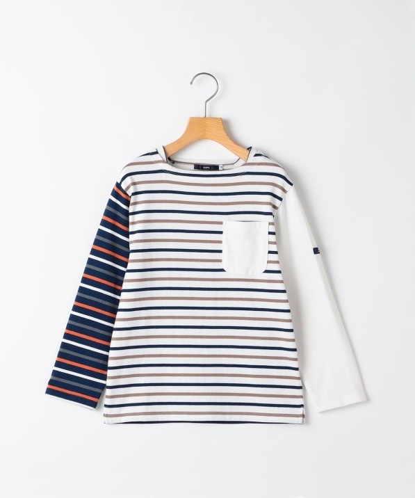 SHIPS KIDS:80～90cm/クレイジー ボーダー ロングスリーブ Tシャツ