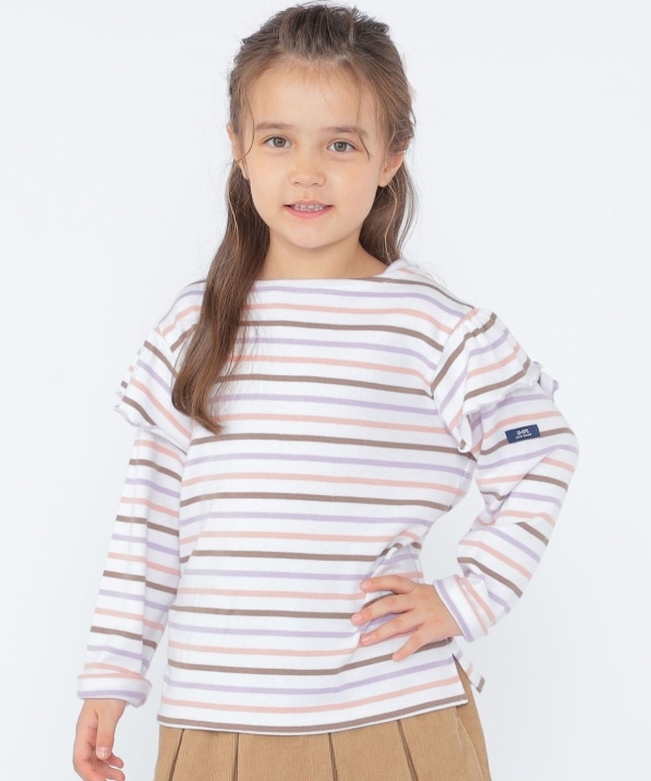SHIPS KIDS:100�`130cm/�{�[�_�[ �t���� �����O�X���[�u T�V���c