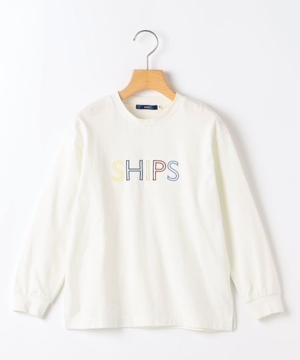 SHIPS KIDS:140～160cm/ 刺繍 ロゴ ロングスリーブ Tシャツ｜ SHIPS