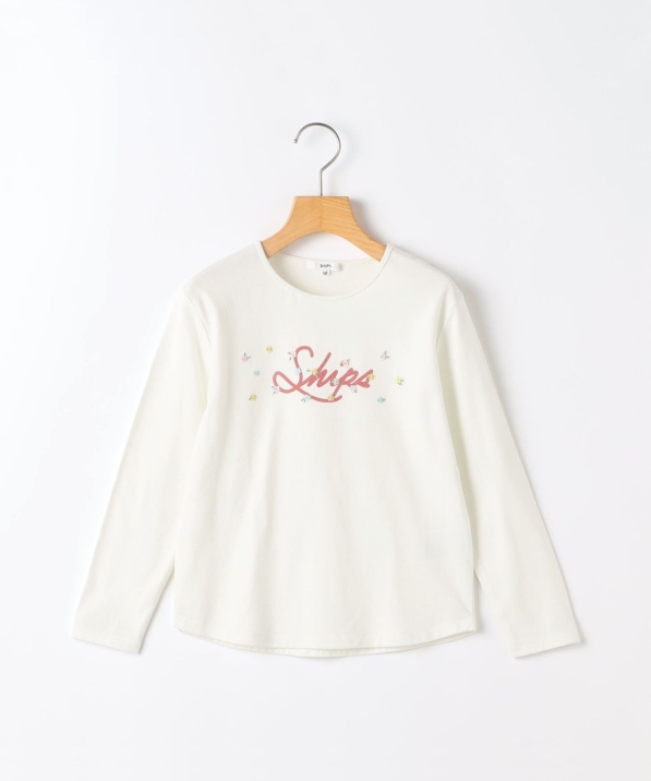 PRIDE ロングスリーブ カットソー 36号 Sサイズ ホワイト ロゴ SHIPS KIDS:80～90cm /フラワー ロゴ ロングスリーブ Tシャツ｜ SHIPS