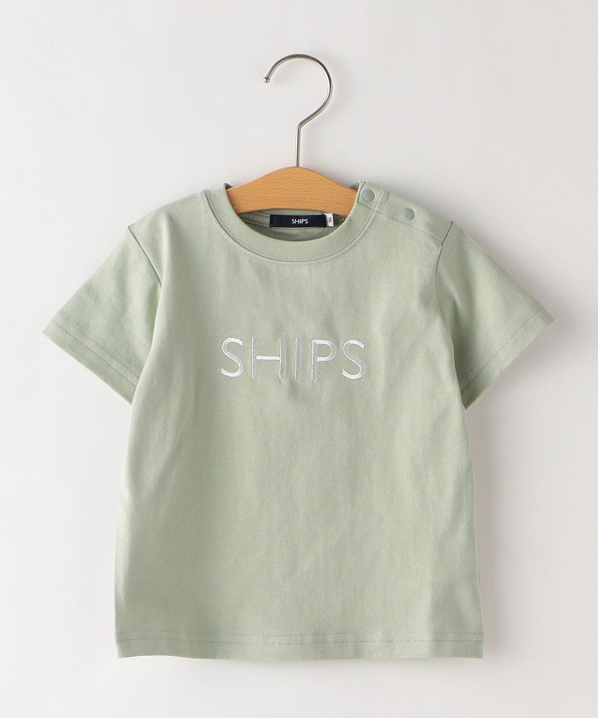 SHIPS KIDS:SHIPS ロゴ TEE(80〜90cm) ライトグリーン