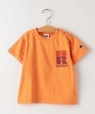 【SHIPS KIDS別注】RUSSELL ATHLETIC:モーション ロゴ TEE(80〜90cm) オレンジ