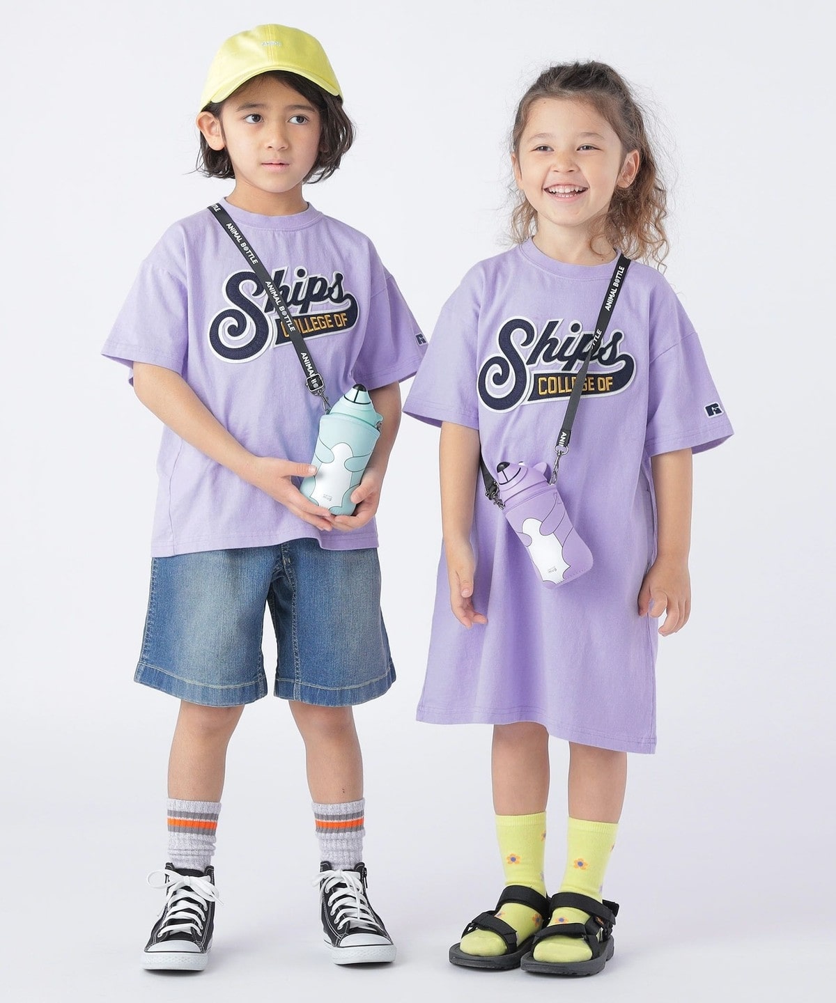 【SHIPS KIDS別注】RUSSELL ATHLETIC:100〜160cm / TEE ラベンダー